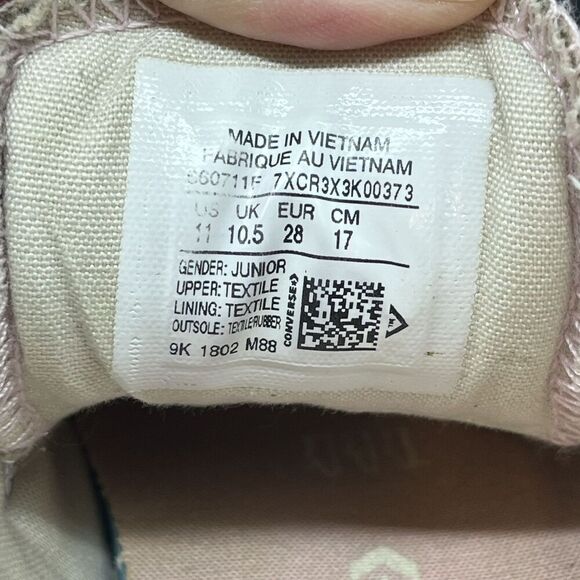 Converse all star low top pink stars junior size 11 casual school walking - Picture 6 of 7